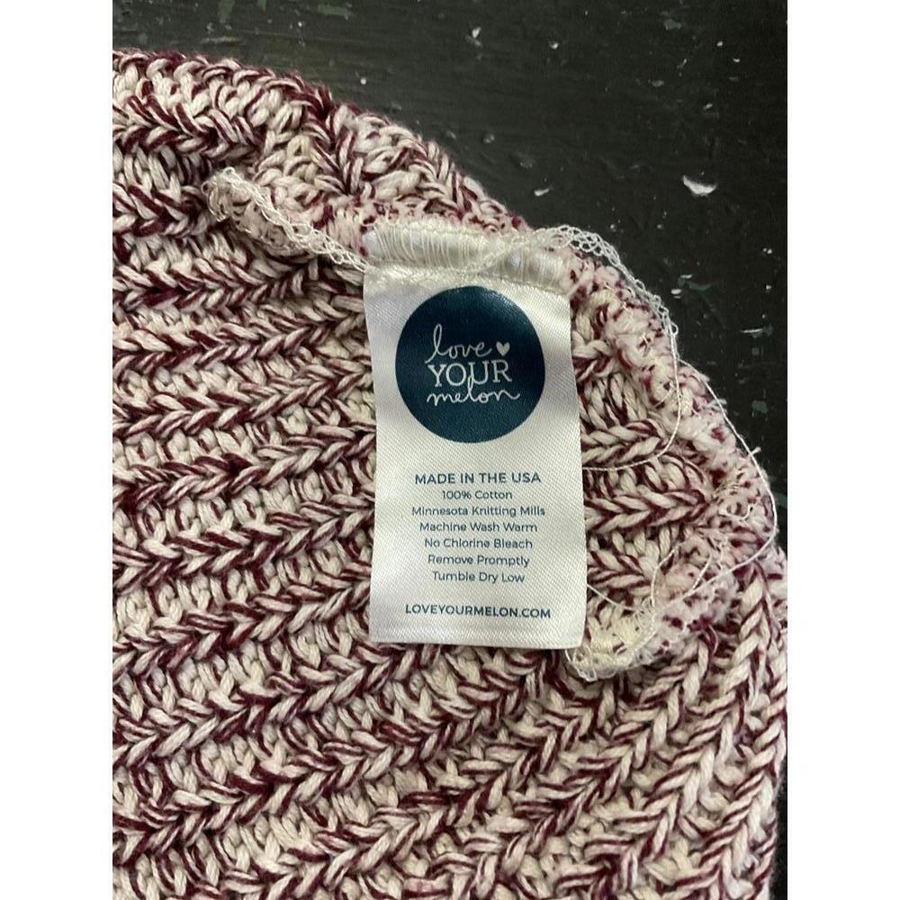 Love Your Melon Burgundy Marled Knit Beanie - Picture 4 of 6